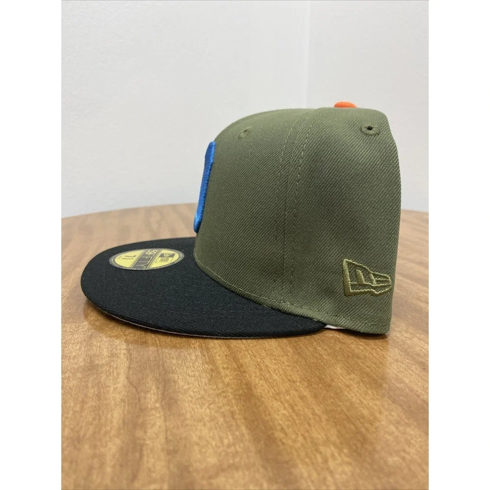 New Era Detroit Tigers 59FIFTY Fitted Hat Cap Tiger Stadium Patch‎ 7 5/8 Olive
